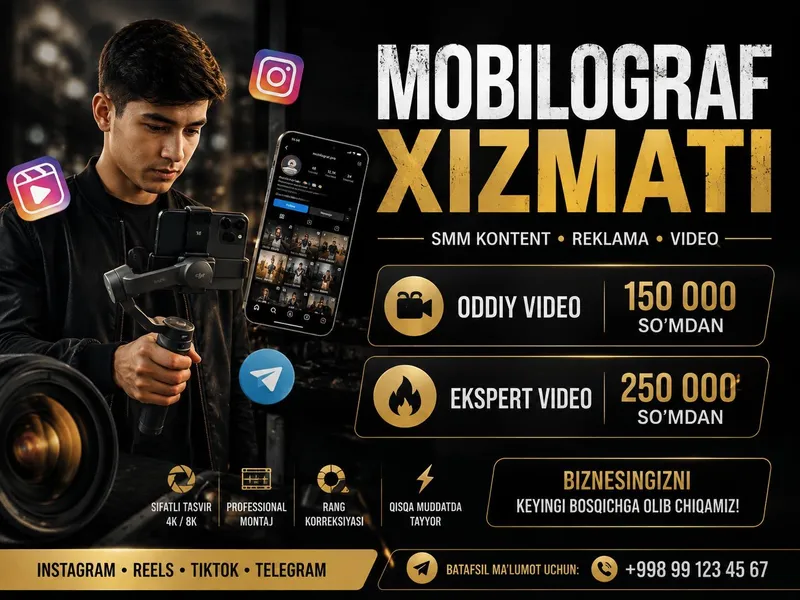Mobilograf |SMM | Profissional Video Hizmati Mobilograf |SMM | Profissional Video Hizmati