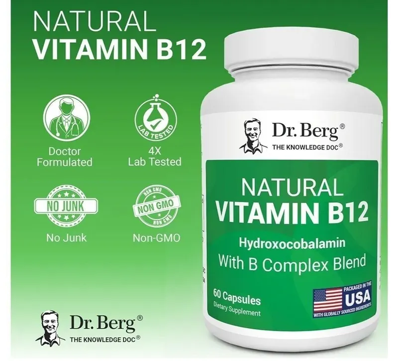 Dr Berg vitamin b12, Methyl B-12 complex, витамин Б12 комплекс — фото 1