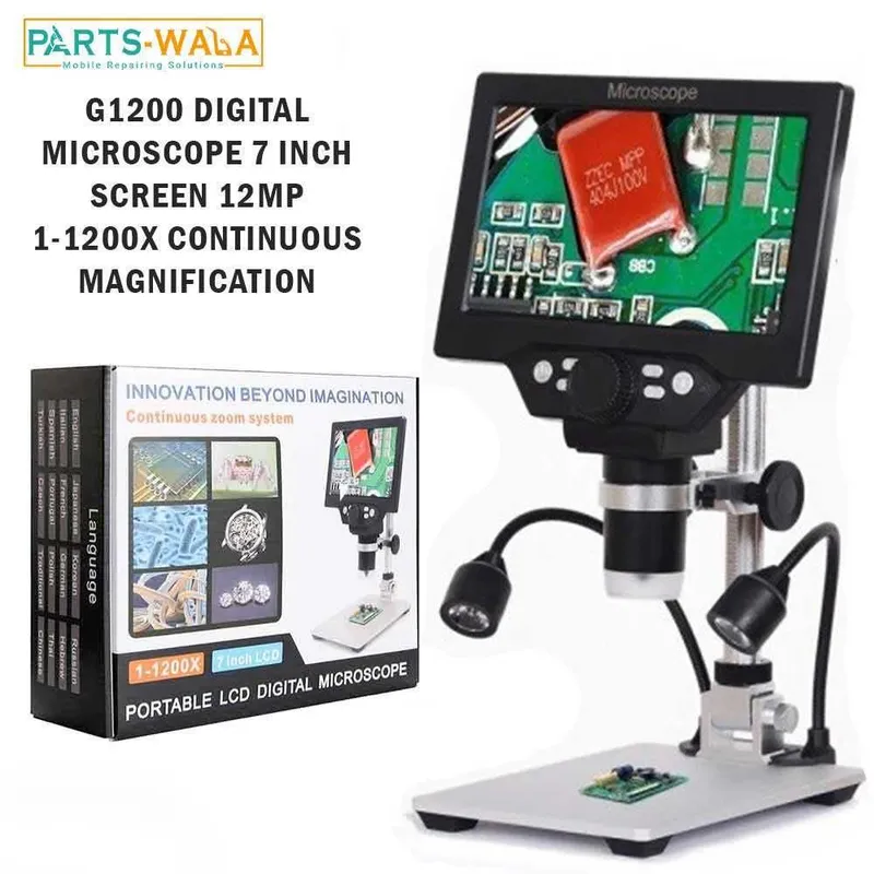 Цифровой микроскоп с LCD экраном 7 дюймов (1–1200X)
