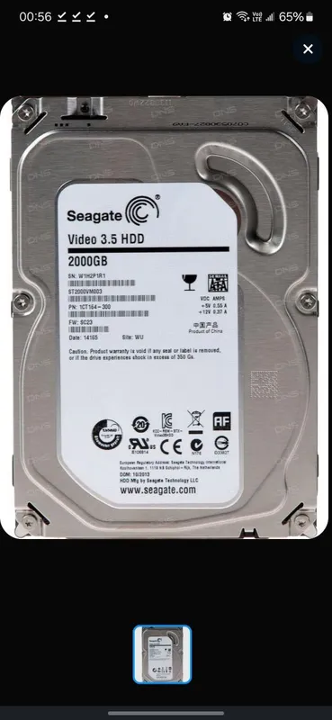 Hard Жесткий диск Seagate 2tb 3.5 HDD ST2000VM003 — фото 1
