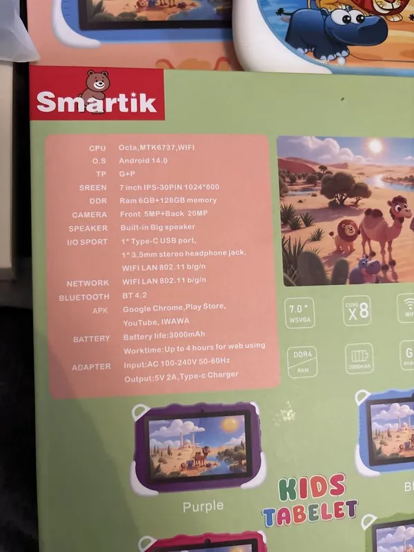 Новый детский планшет Smartik Kids Tab+ ST500 7” Android 14 (6/128 ГБ) 6