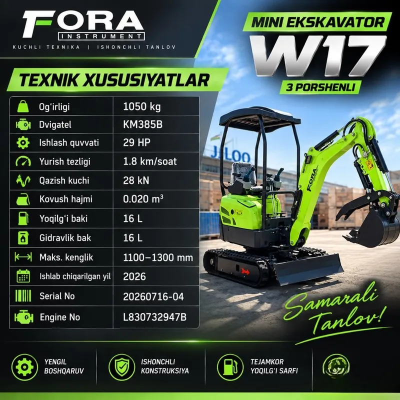 Mini-ekskavator W17 4 Mini-ekskavator W17 4