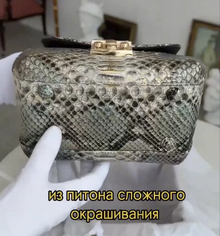 Сумочки кожаные из натурального питона. 2 шт — фото 6