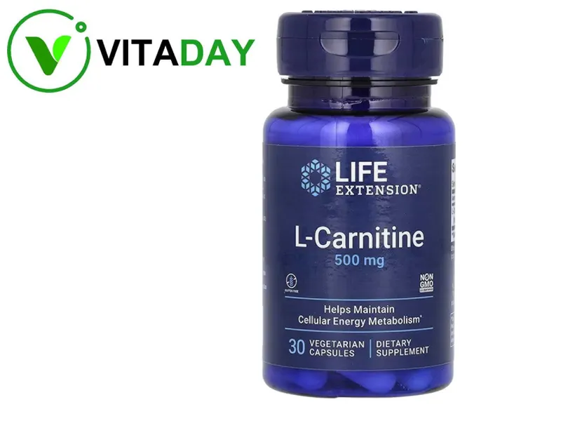 Life Extension, L-карнитин, 500 мг, 30 вегетарианских капсул