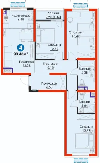Яшнабад:4-комн,90.48 м² у метро!Ипотека,Легкотека, — фото 7