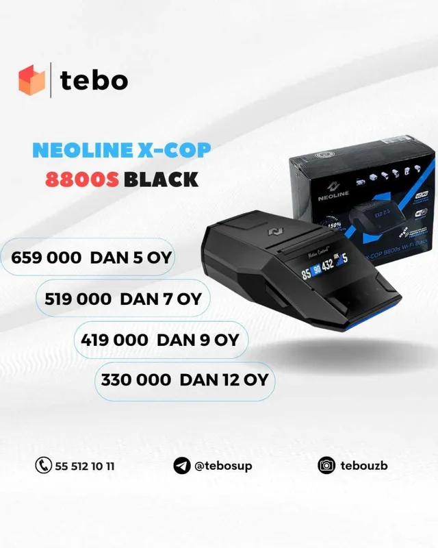 Antiradar Neoline X-COP 8800S Black WiFi Muddatli tolovga xarid qiling