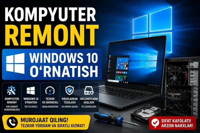 Remont Kompyuter windows Game club xizmatlari To'ytepa
