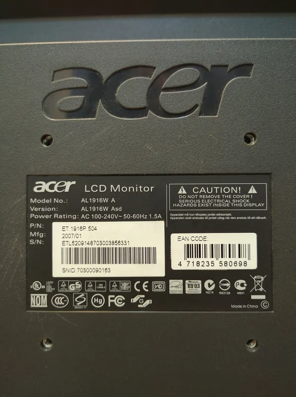 Монитор Acer 19. Monitor. 6 Монитор Acer 19. Monitor. 6