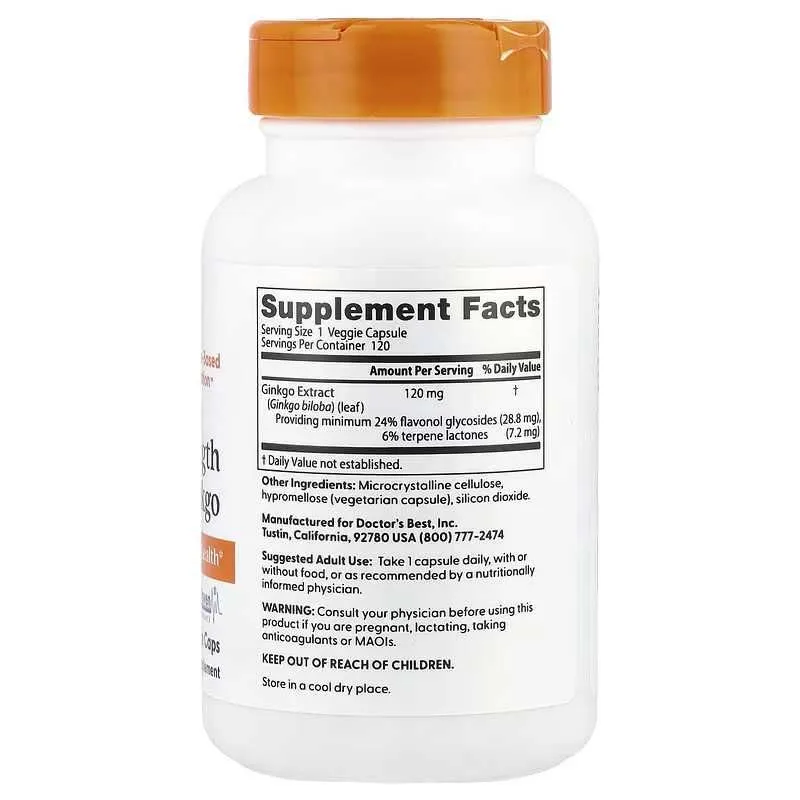 Doctor's Best Ginkgo (ginkgo), 120 mg, 360 va 120 kapsula 2 Doctor's Best Ginkgo (ginkgo), 120 mg, 360 va 120 kapsula 2