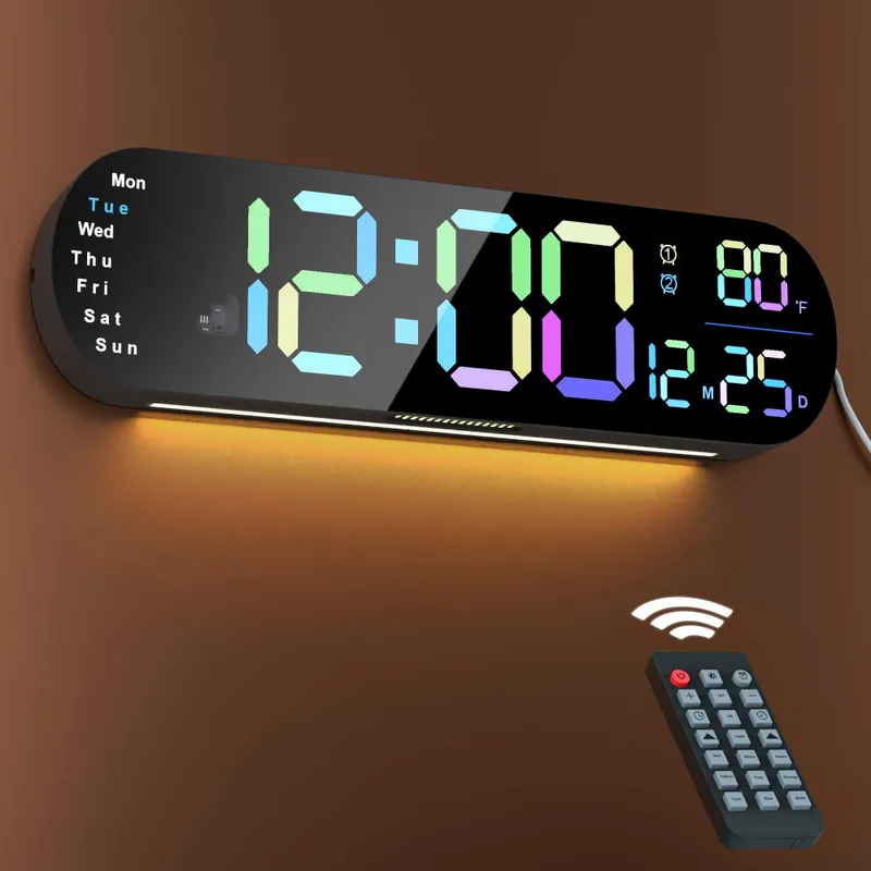 LED Часы электронные настенные + светодиод пультом.Devor Elektron Soat — фото 1