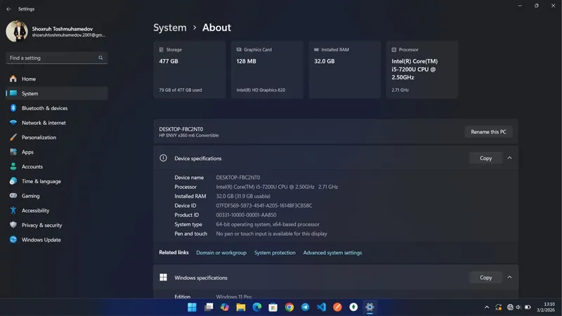 HP ENVY x360 m6 Convertible — sensorli, 360° aylanuvchi ekran — фото 6 HP ENVY x360 m6 Convertible — sensorli, 360° aylanuvchi ekran — фото 6
