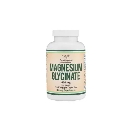 Double Wood Magnesium Glycinate 400 mg (180 Veggie Capsules)