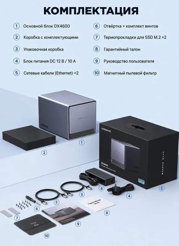 UGREEN Nas DX4600 Сетевое хранилище облачное хранение 3 UGREEN Nas DX4600 Сетевое хранилище облачное хранение 3