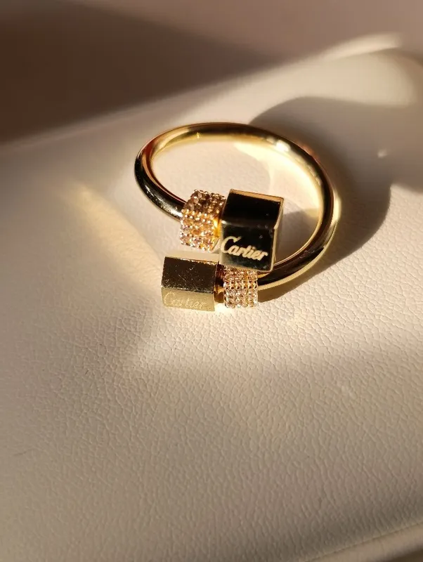 Золотое кольцо CARTIER Турецкая изделия проба 585 вес 3,31 раз19,5 — фото 3