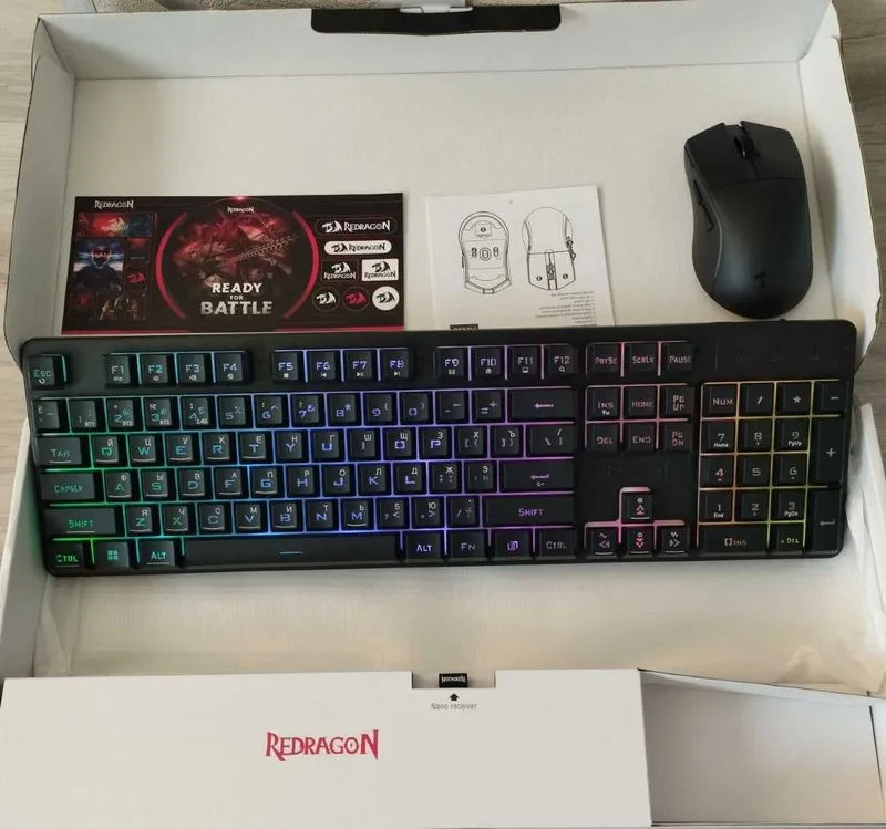 Redragon S107KS 3 ВИДА ПОДКЛЮЧЕНИЯ мембранная клавиатура + мышь — фото 3