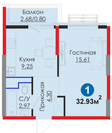 NRG Мирабад! 1комн. Ипотека 20% • $800/мес — фото 1