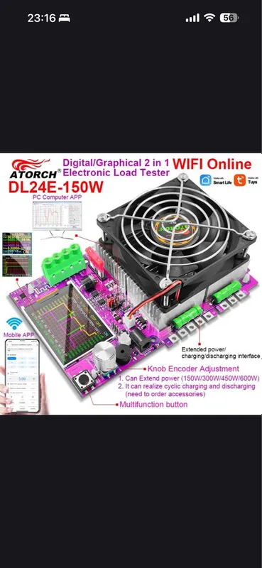 ATORCH DL24EW 150wat тестер нагрузки аккумулятора 6