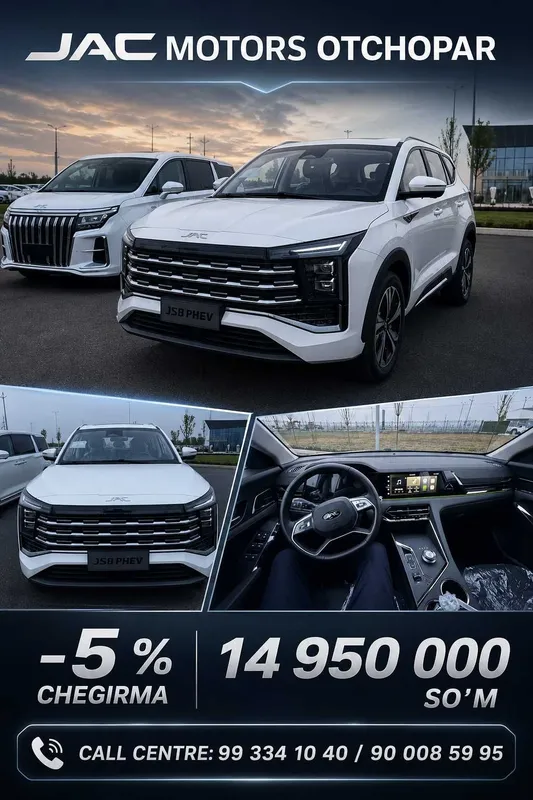 JAC JS8 PRO FLAGSHIP+ krosover (Кроссовер) Sotuvda mavjud (в наличии)! 1