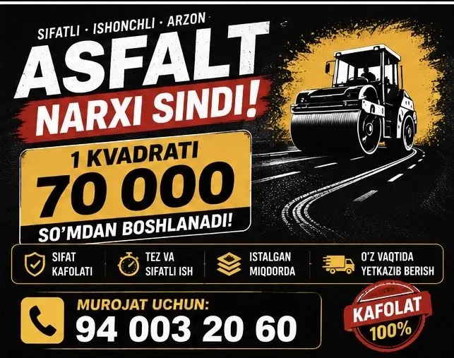 Asfalt qilamiz sifatli va kafolatli 1