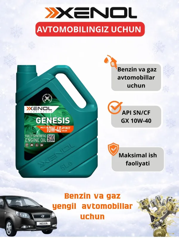 Xenol Motor moyi 1 litr 5W 30 Sintetik SN 10W 40 Xenol Motor moyi 1 litr 5W 30 Sintetik SN 10W 40