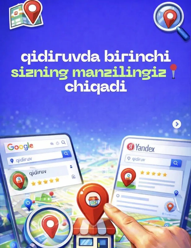 Google,Yandex,Lakatsasini o’rnatip beramiza