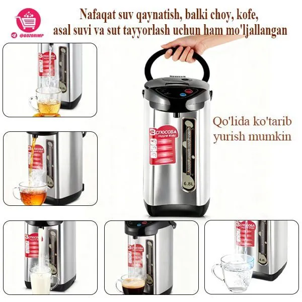 6.8L Elektiron choynak katta sigʻimli tez qaynatish — фото 2
