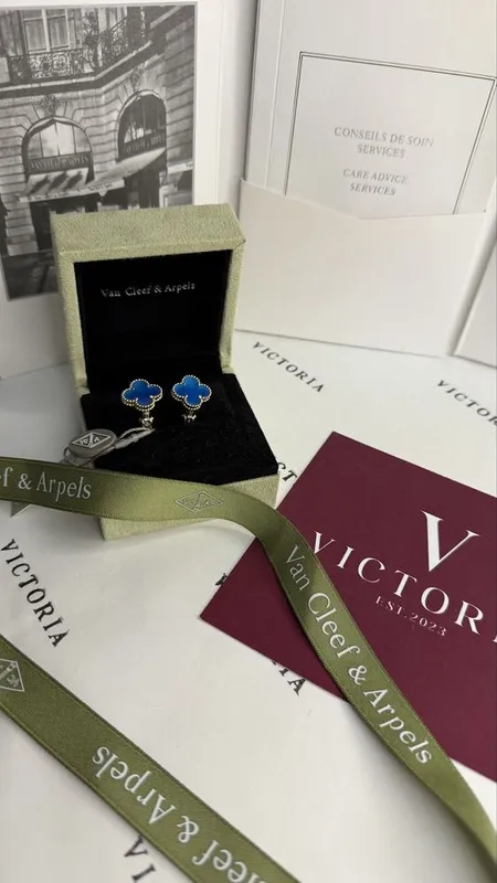 Серьги Van Cleef & Arpels Голубой агат 2 Серьги Van Cleef & Arpels Голубой агат 2