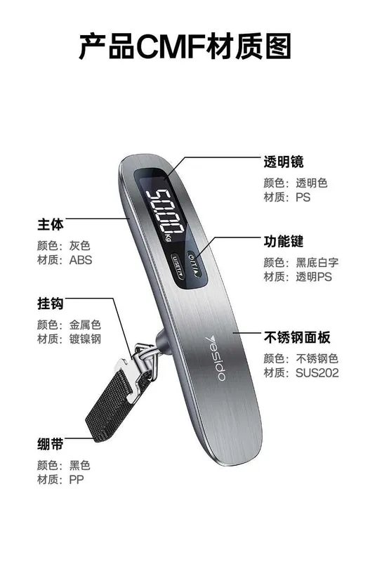 Yesido MG41 Luggage Scale 50kg электронные ручные весы для багажа — фото 6