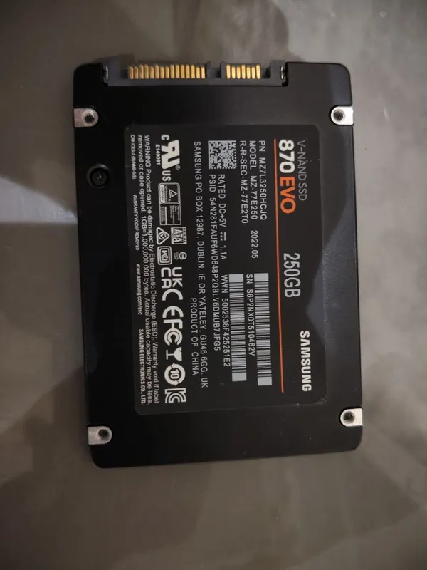 SSD Samsung Evo 870 250gb 2 SSD Samsung Evo 870 250gb 2