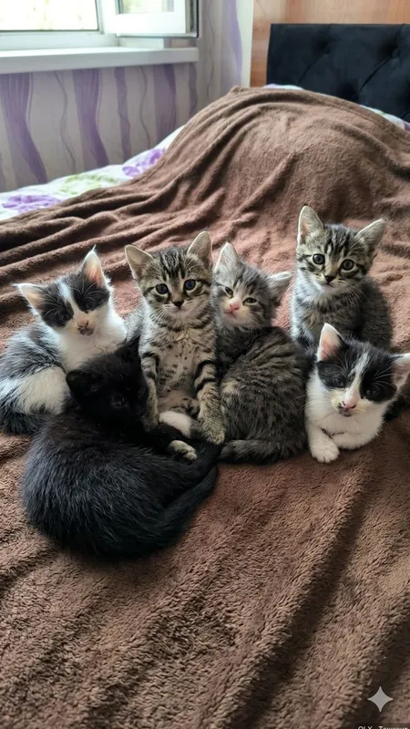 Раздаю счастье: 6 ласковых котят бесплатно! (Фото реальные)