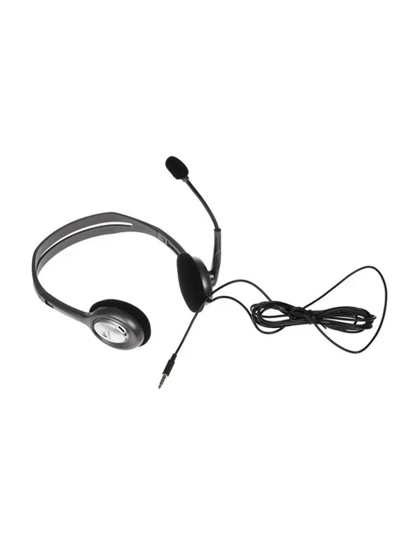 Проводные наушники Logitech H111 (jack 3.5 мм), для колл-центра, 1.8 м, серый — фото 4