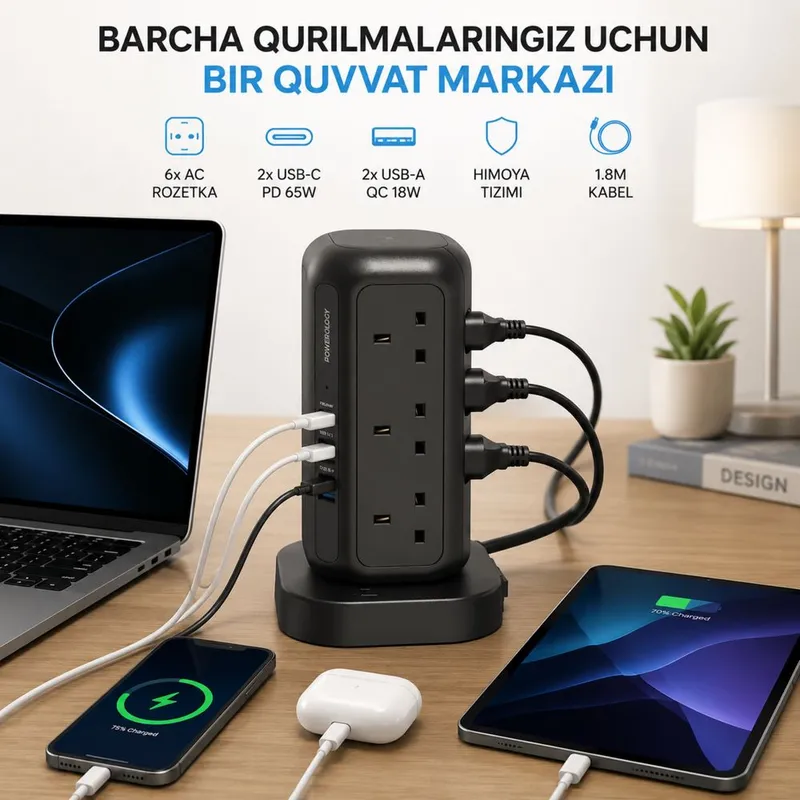 65W USB Power Tower / Power Strip 2 65W USB Power Tower / Power Strip 2