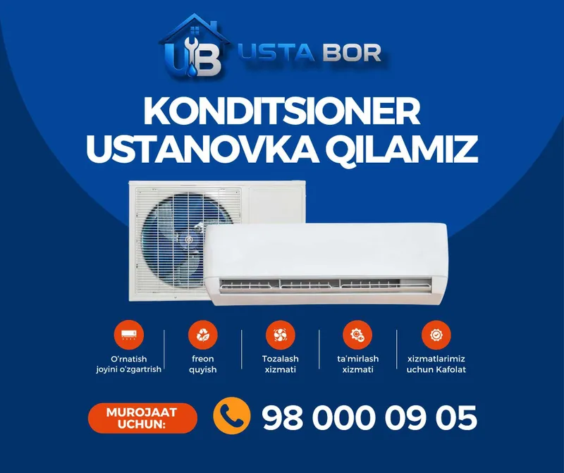 Kansaner Usta bor 24/7 konditsioner | kanditsioner | remont ustanovka