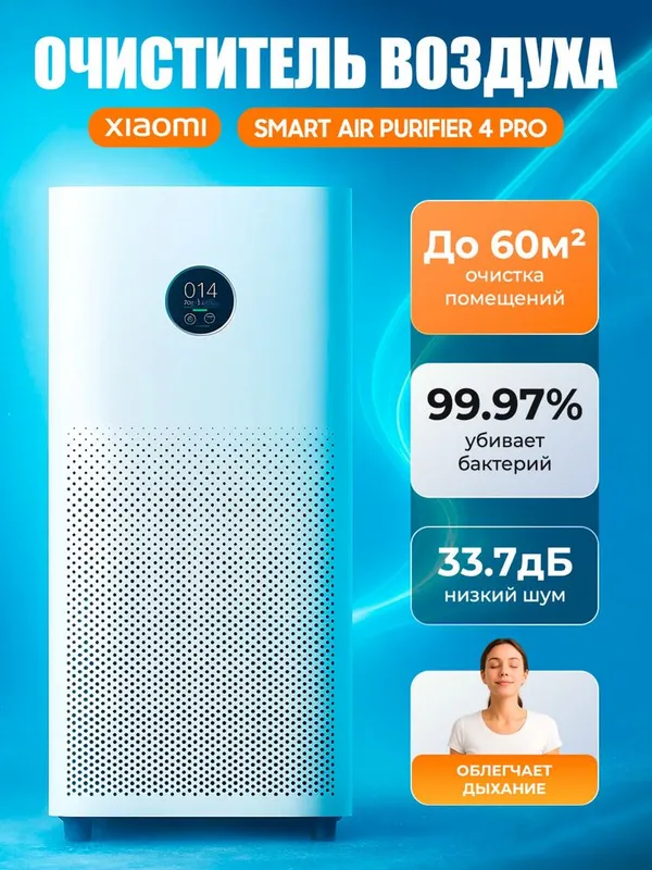 Очиститель. Xiaomi 4 pro. 60 квадрат. Глобальная. Havo tozalagich