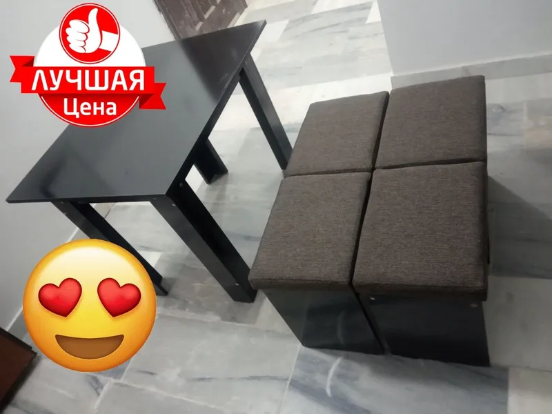 Лучшая цена. Кухонный набор. Стол и 4 мягкие табуретки . Торопитесь!