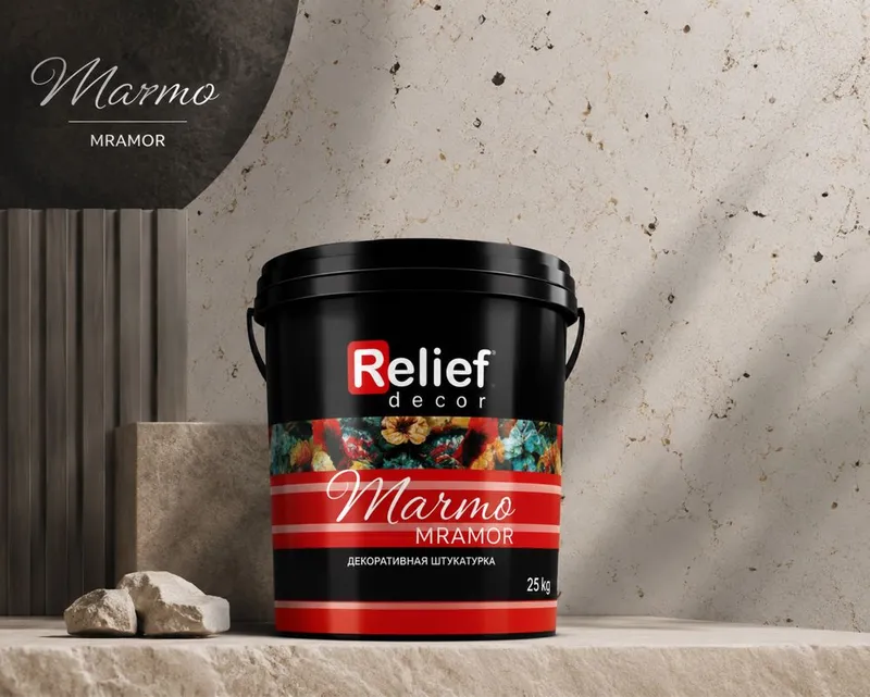 Relief Decor Marmo | Premium dekorativ suvoq | Zavod narxida | 25 kg 2