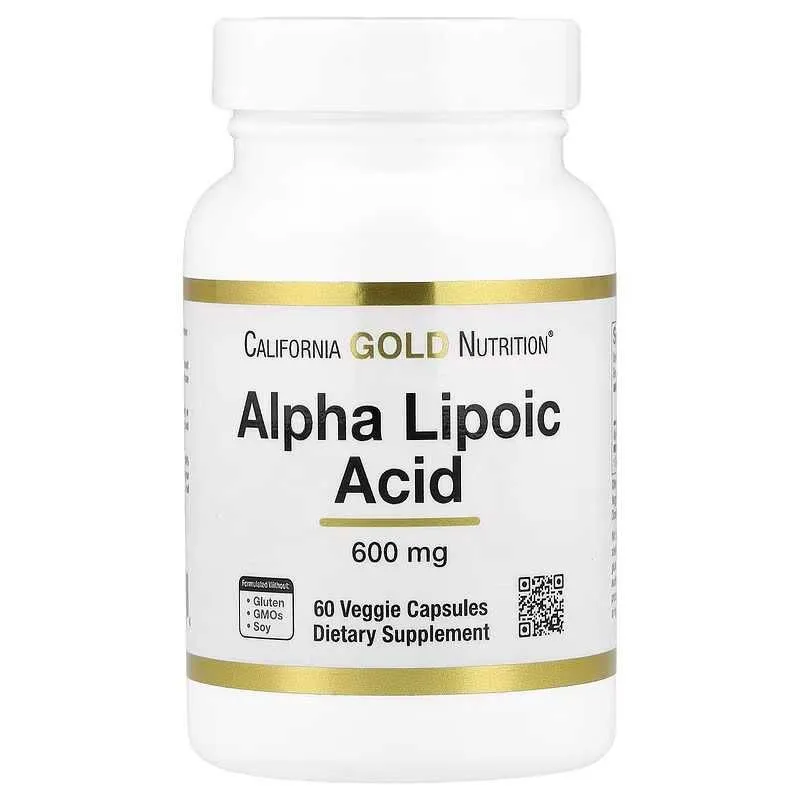 California Gold Alpha Lipoic Acid, 600 mg, 60 vcaps — фото 1