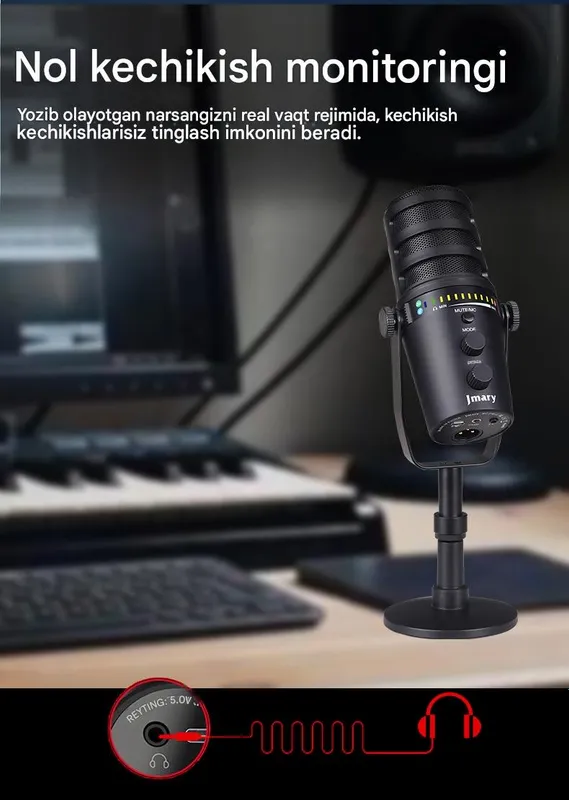 Jmary, podcast streaming uchun studiya mikrofoni — фото 8