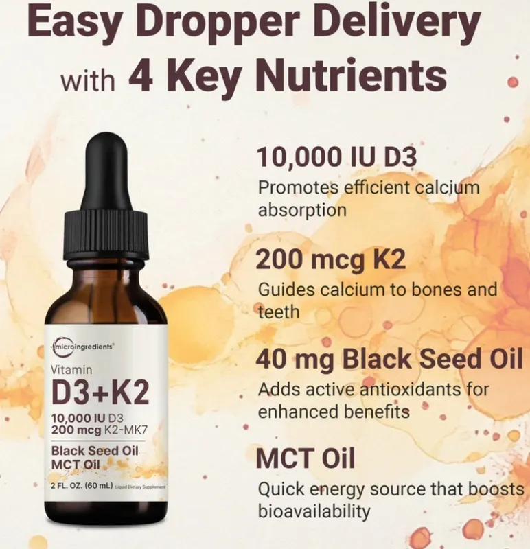 vitamin d3 k2 drops,MCT oil витамин д3 к2,5000IU — фото 2