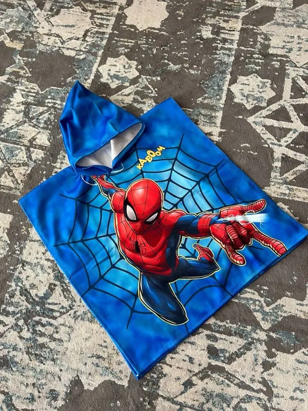 Детское полотенце-пончо sochiq poncho Spiderman Superman Hulk Batman — фото 1
