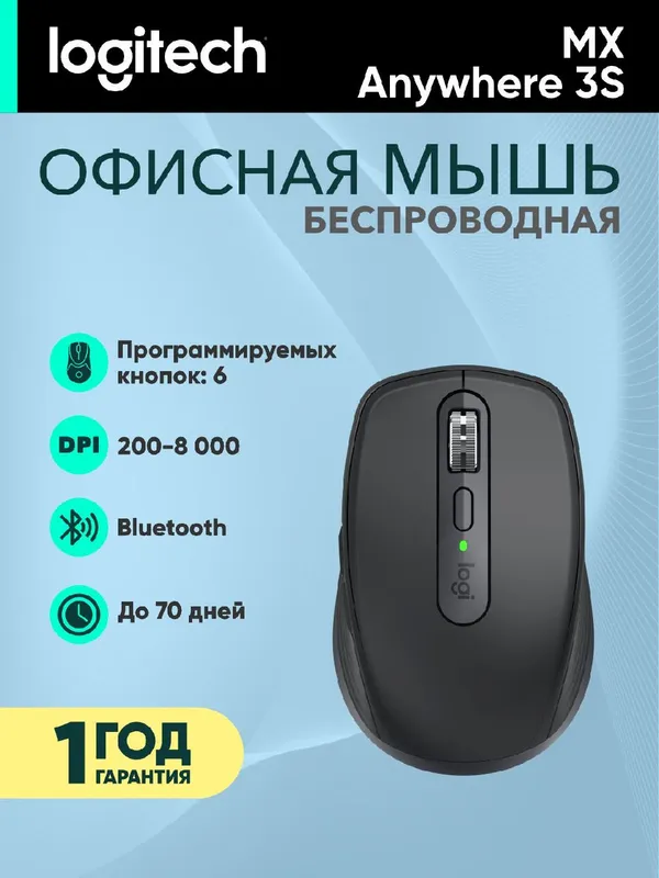 Беспроводная мышка LOGITECH MX Anywhere 3S (2,4 GHz / Bluetooth)