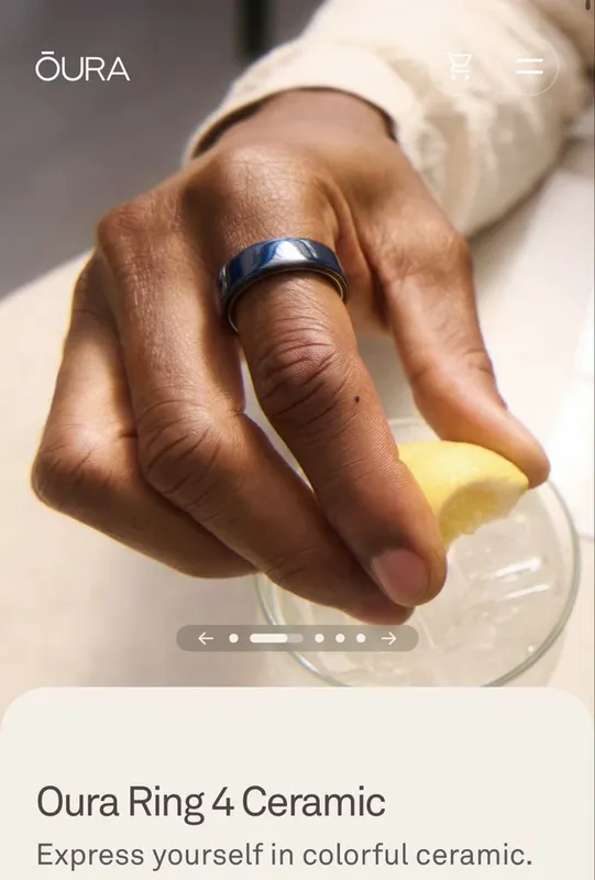 Oura ring 4 Ceramic Midnight 7 размер 4