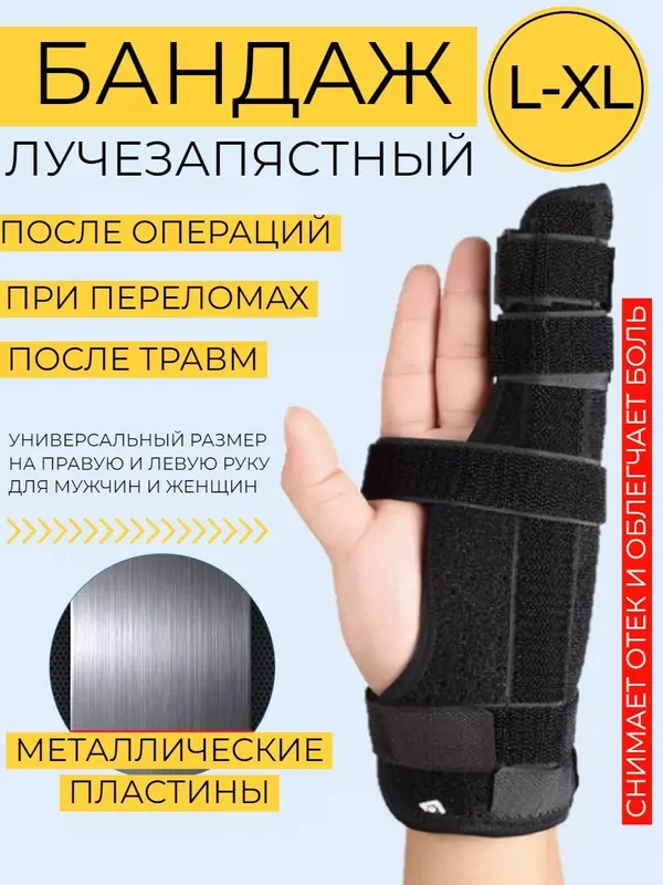 Ортез Бандаж на палец руки лучезапястный лангетка 1