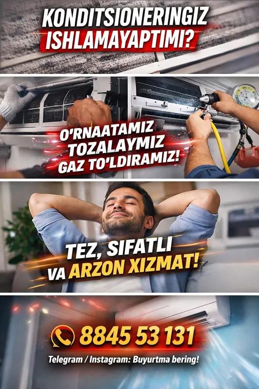 Kondisaner ustanofka xizmatlarimiz