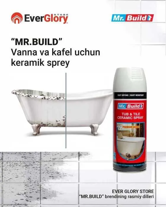 Mr.Build Aerozol Ceramic Vanna Sprey Керамик Ванна из первых рук 1 Mr.Build Aerozol Ceramic Vanna Sprey Керамик Ванна из первых рук 1