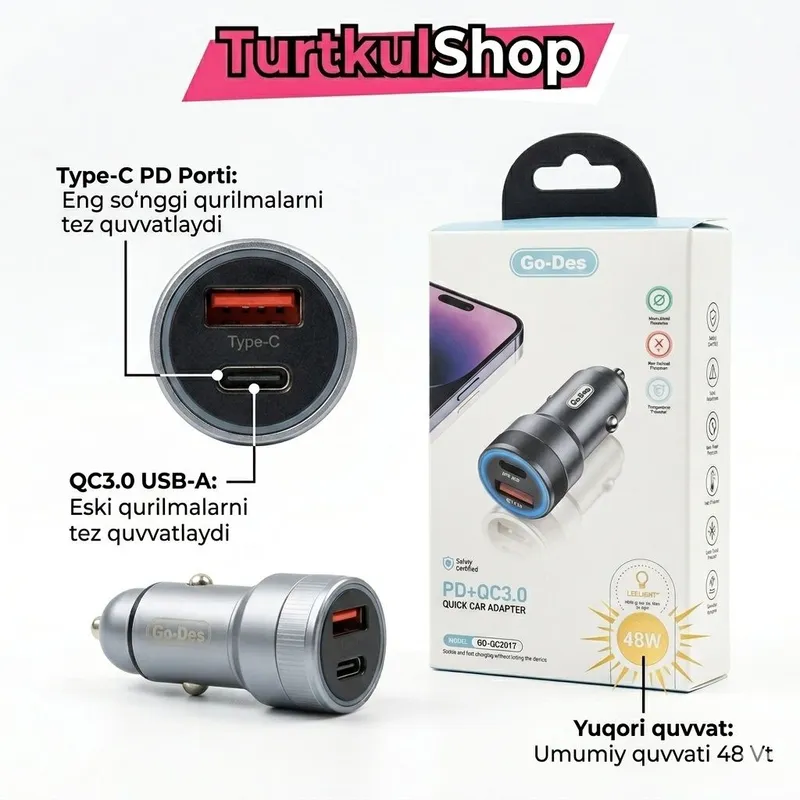 Telefon zaryadlovchi Go-des