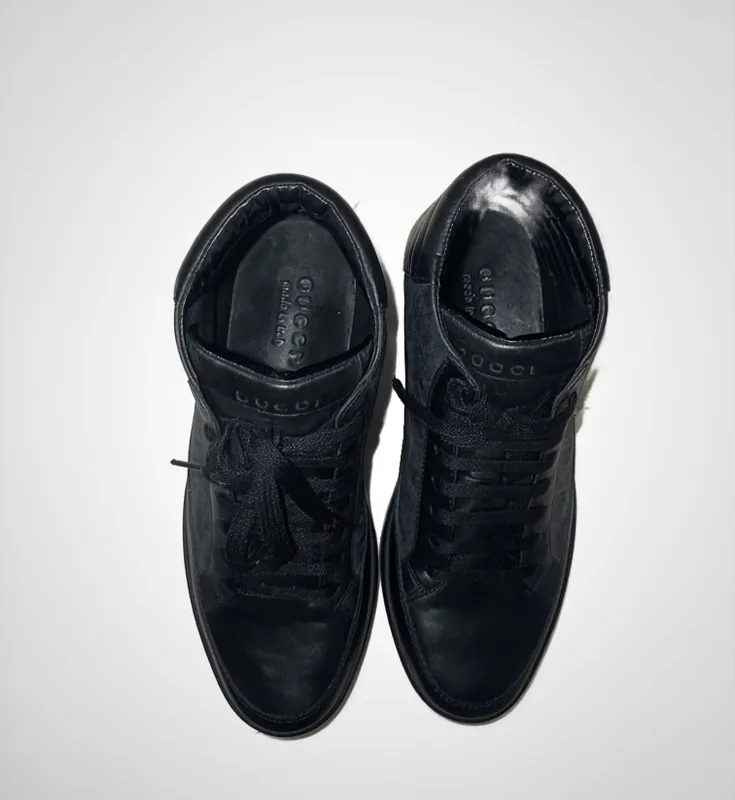 Gucci — высокие кеды GG Supreme (чёрные) 4