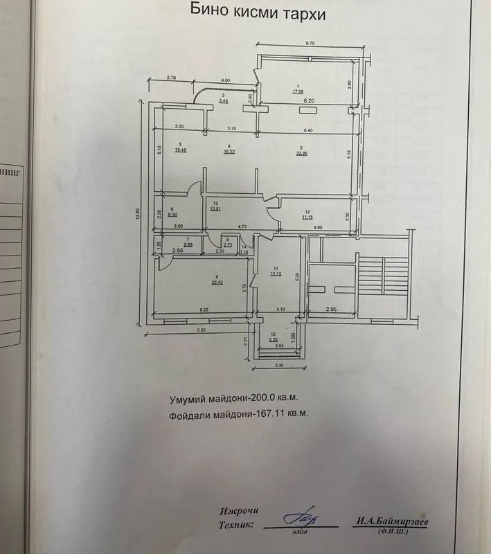Коммерческое помещение 200 м2, Мирабадский район, ул. Айбек 4