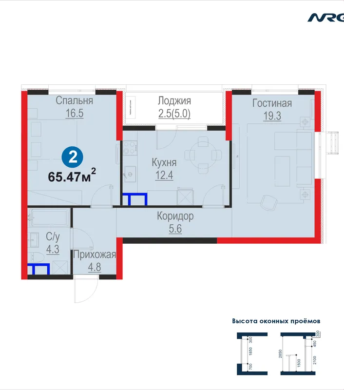 ПВ 20% от 149 438 156 сум | 2 комн. квартира | ЖК Yangi Baxt | FIX PRICE — фото 1
