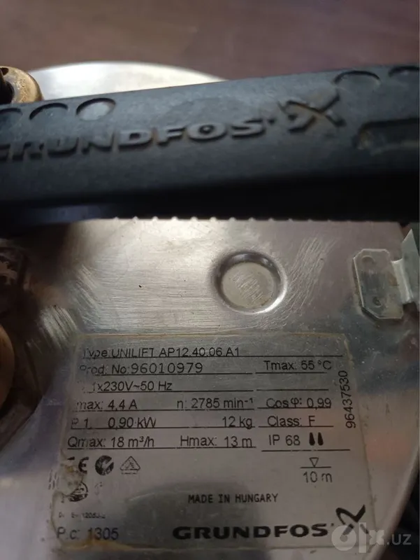 Grundfos Unilift AP12.40.06.A1 suvga botiriladigan drenaj nasosi (zanglamaydigan po‘lat) 2 Grundfos Unilift AP12.40.06.A1 suvga botiriladigan drenaj nasosi (zanglamaydigan po‘lat) 2